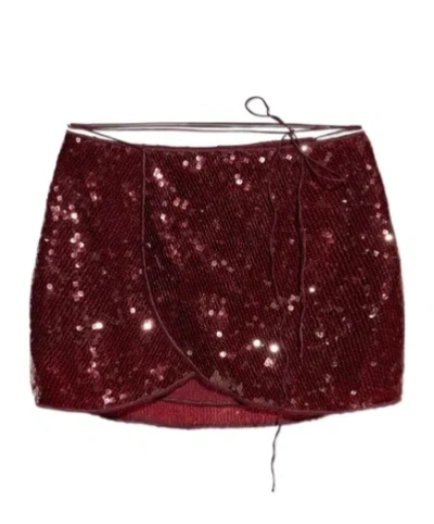 Oseree Oséree Sequin Embellished Mini Skirt In Red