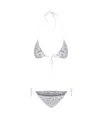 Oseree Sequin-embellished Triangle Bikini Set In White