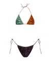 Oseree Womens Colore Paillettes Sequin-embellished Bikini Set In Black