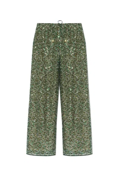 Oseree Oséree Sequin Embellished Wide In Green