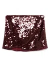 Oseree Sequin-embellished Wrap Skirt In Burgundy