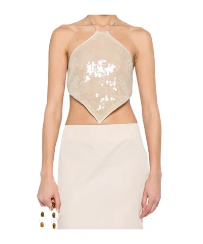Oseree Sequin-embellishment Top In Brown