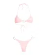 Oseree Oséree Sequin Triangle Bikini In Pink