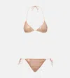Oseree Sequined Bikini In Beige