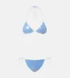 Oseree Oséree Sequined Bikini In Blue