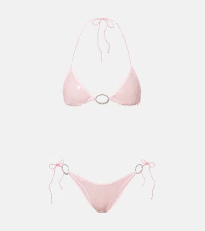 Oseree Sequined Bikini In Pink