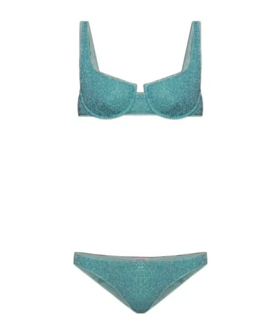 Oseree Sequined Bikini Set In Blue