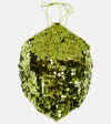 Oseree Sequined Halterneck Crop Top In Green