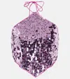 Oseree Sequined Halterneck Crop Top In Purple