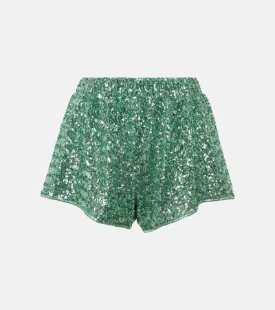 Oseree Sequined Shorts In Green