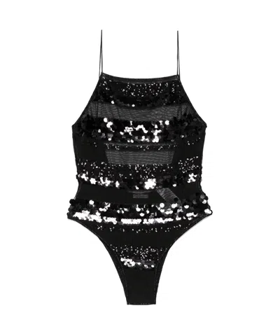 OSEREE SEQUINS STRIPE SWIMSUIT