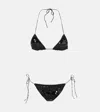 Oseree Sequin-embellished Triangle Bikini In Black