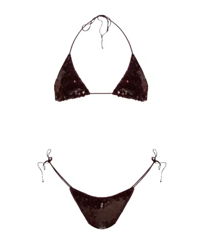 OSEREE SEQUINED TWO-PIECE SWIMSUIT