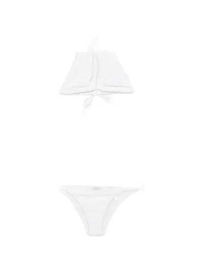 Oseree Sequin-embellished Bikini In White