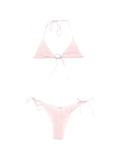 Oseree Sequin-embellishment Bikini In Pink