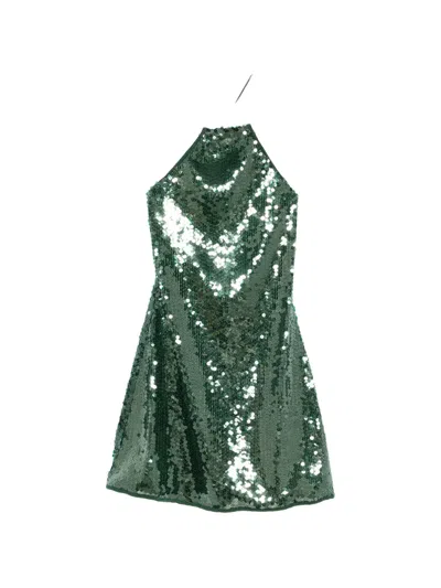 Oseree Sequinmbellishment Mini Dress In Green