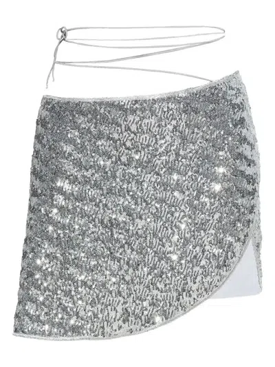 Oseree Oséree Paillettes Skirt Clothing In Silver
