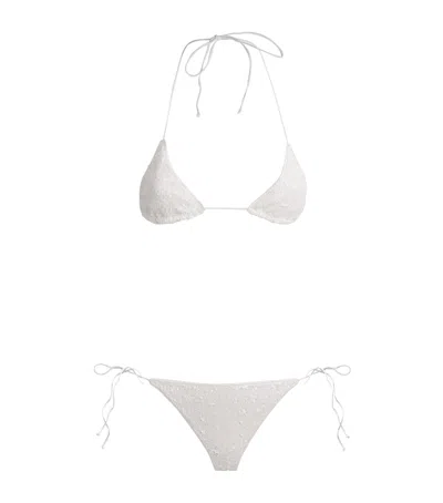 Oseree Oséree Sequinned Bikini In White