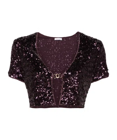 OSEREE SEQUINNED CROPPED CARDIGAN