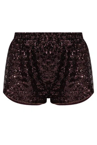 Oseree Oséree Sequinned Elastic Waistband Shorts In Purple