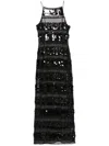 Oseree Oséree Sequins Stripe Long Dress Clothing In Black