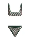 Oseree Sequins Chess Bikini In Green