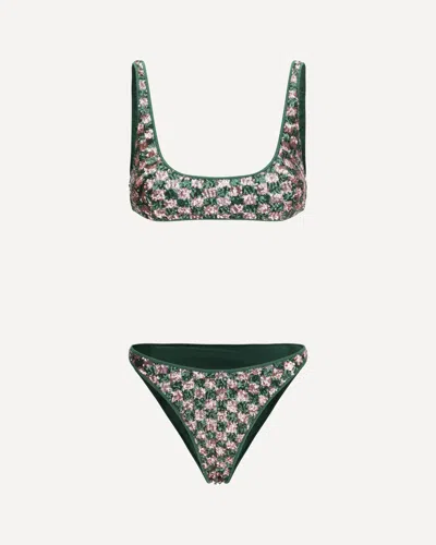 Oseree Sequins Chess Bikini In Multi