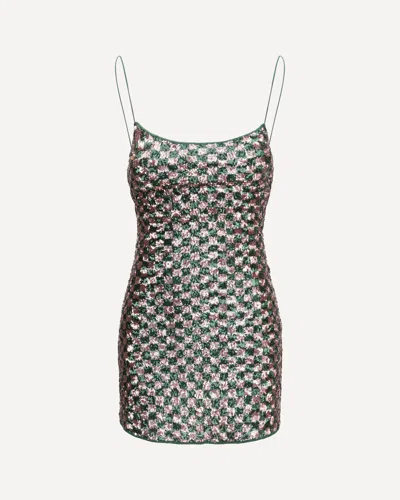 Oseree Sequins Chess Mini Dress In Multi