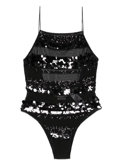 OSEREE OSÉREE SEQUINS STRIPE MAILLOT CLOTHING