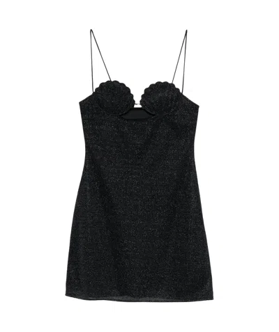 OSEREE SHELL-DETAIL GLITTER-EMBELLISHED DRESS