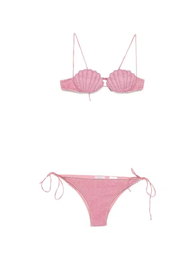 Oseree Shell-patch Bikini In Pink