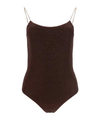 Oseree Shimmer-effect Swimsuit In Black