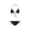 OSEREE OSÉREE SHIMMERING HALTERNECK BIKINI WITH LOW-RISE BOTTOMS