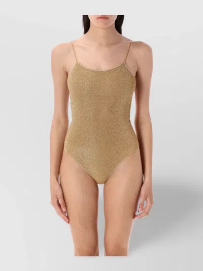 Oseree Shimmering Strappy High-cut Swimsuit