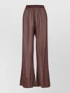 Oseree Lumière Trousers In Semi-transparent Brown Metallic Fabric In Burgundy