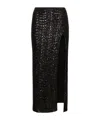 Oseree Shiny Slit Mid-length Midi Skirt In Brown