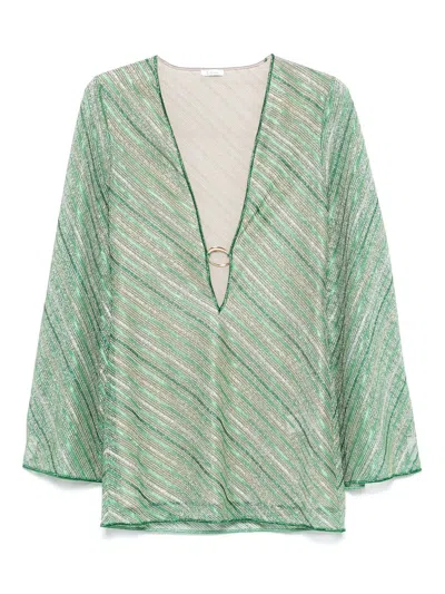 OSEREE OSÉREE SHINY STRIPES O KAFTAN CLOTHING
