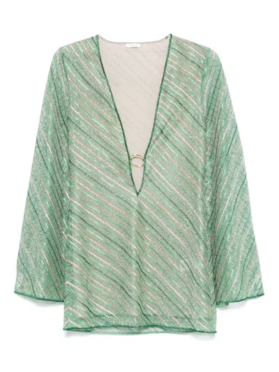 OSEREE OSÉREE SHINY STRIPES OR KAFTAN