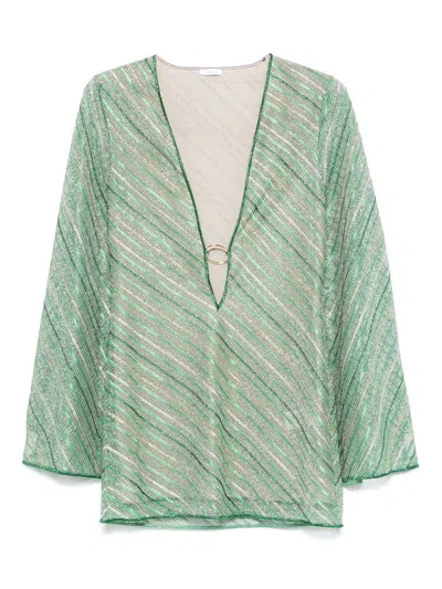 OSEREE OSÉREE SHINY STRIPES OR KAFTAN
