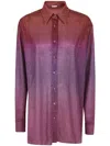 Oseree Lumiere Printed Lurex Shade Shirt In Purple