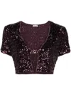Oseree Embellished O-clasp Crop Top