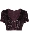 Oseree Embellished O-clasp Crop Top