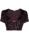 Oseree Embellished O-clasp Crop Top In Multicolor