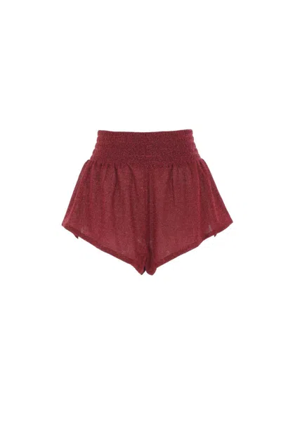 Oseree Oséree Shorts In Burgundy