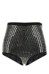 Oseree Crystal High Waisted Shorts In Black