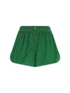 Oseree Lumière Metallic-threading Shorts In Emerald Green