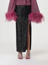 Oseree High-waisted Sequin-embellished Midi Skirt In Schwarz