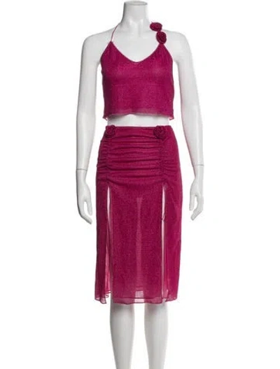 Pre-owned Oseree Skirt Set In Pink