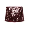 Oseree Marylin Sequined Tulle Wrap Mini Skirt In Burgundy