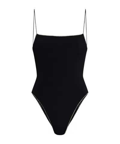 Oseree Sleeveless One Piece Swimsuit In Black